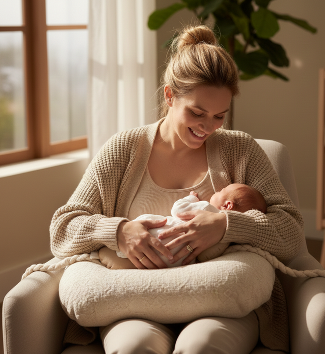 Lunelle™ – Cuscino Allattamento Ergonomico a U | Supporto per Schiena e Collo